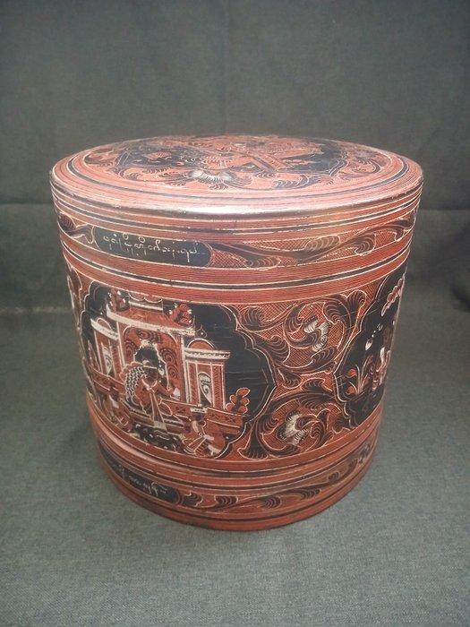 Doos (4) - Bamboe - Birma lak beteldoos, Antiek en Kunst, Kunst | Niet-Westerse kunst