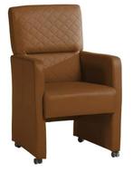 Eetkamerstoel Dakota - eetkamerstoelen - Cognac, Nieuw, Bruin, Stof