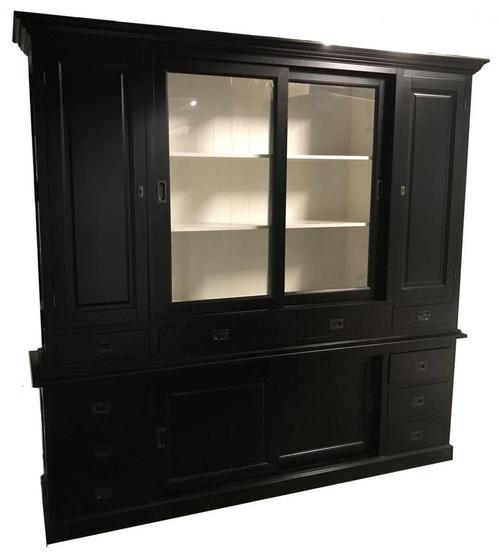 Buffetkast zwart Goirle 225cm, Huis en Inrichting, Kasten | Buffetkasten, Ophalen of Verzenden