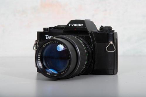 Canon T60 + Beroflex 1:2.8 f=135mm Single lens reflex camera, Audio, Tv en Foto, Fotocamera's Analoog