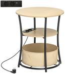 TRUUSK Bijzettafel 3-laags - Salontafel Met Oplaadstation -, Huis en Inrichting, Kasten | Dressoirs, Verzenden, Nieuw