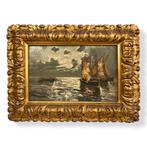 L. Riboldi (XX) - Il porto, Antiek en Kunst, Kunst | Schilderijen | Klassiek