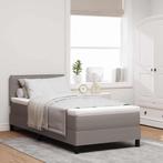 vidaXL Boxspring bed met matras met LED Taupe 100 x 200 cm, Verzenden, Nieuw, Stof