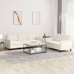 vidaXL 2-delige Loungeset fluweel crèmekleurig, Verzenden, Nieuw, Vierpersoons of meer, Stof