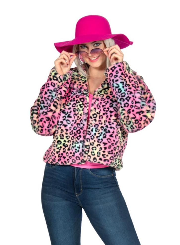 Jasje Bont Kort Panter Rainbow, Kleding | Dames, Carnavalskleding en Feestkleding, Nieuw, Ophalen of Verzenden