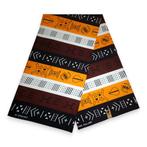 Afrikaanse Donkerbruin / Geel Bogolan Symbols / Mud cloth pr, Ophalen of Verzenden, Nieuw