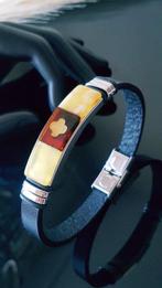Amber Leren armband met Baltisch amber - Vrouwen, Heren,