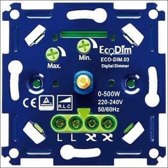 Ecodim - LED dimmer 0-500W Watt fase afsnijding inclusief, Doe-het-zelf en Verbouw, Elektra en Kabels, Stopcontact, Nieuw