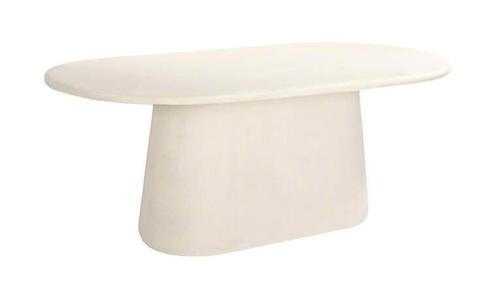 Ovale Beige Eettafel Brix Travis – 200 cm | Beton Ciré Loo, Huis en Inrichting, Tafels | Eettafels, Ophalen