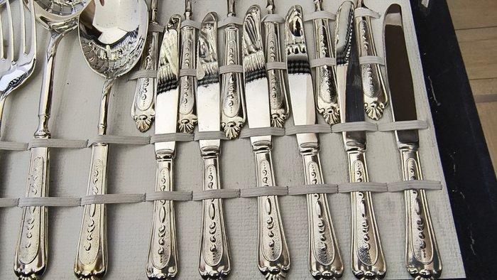 Bestekset voor 12 personen - Verzilverd - Made in Italy - 64, Antiek en Kunst, Antiek | Meubels | Tafels