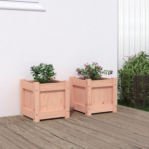vidaXL Plantenbakken 2 st massief douglashout, Tuin en Terras, Bloembakken en Plantenbakken, Minder dan 60 cm, Nieuw, Hout, 30 tot 60 cm