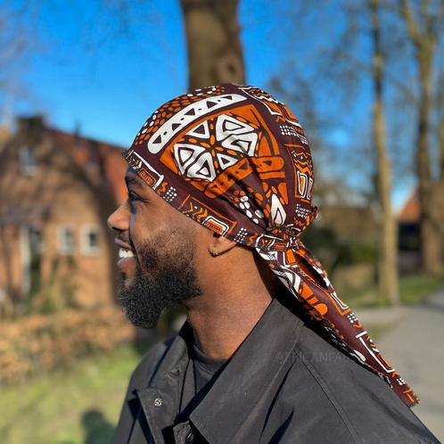 Durag / Du-rag / Do-rag / Bandana - Unisex - Bruine patronen, Kleding | Heren, Hoeden en Petten, Nieuw, Ophalen of Verzenden