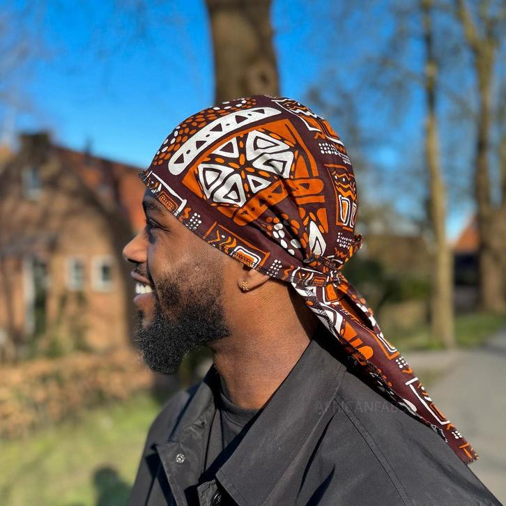 Durag / Du-rag / Do-rag / Bandana - Unisex - Bruine patronen, Kleding | Heren, Hoeden en Petten, Nieuw, Ophalen of Verzenden