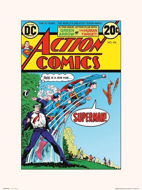 Kunstdruk DC Action Comics 426 30x40cm, Huis en Inrichting, Woonaccessoires | Schilderijen, Tekeningen en Foto's, Nieuw, Verzenden