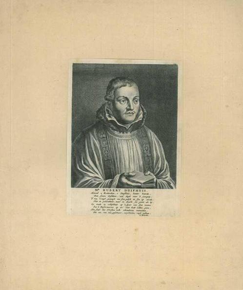 Portrait of Hubert Duifhuis, Antiek en Kunst, Kunst | Etsen en Gravures