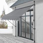 Klem zonwering luifel uitschuifbaar grijs medium 250x120 cm, Tuin en Terras, Zonneschermen, Verzenden, Nieuw