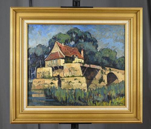 Louis Jacques Vigon (1897-1985) - Vernon, le vieux pont, Antiek en Kunst, Kunst | Schilderijen | Klassiek