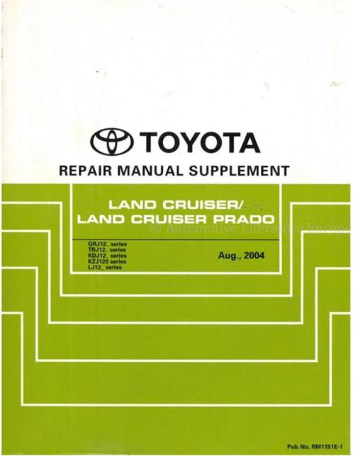2005 TOYOTA LAND CRUISER | PRADO WERKPLAATSHANDBOEK ENGELS, Auto diversen, Handleidingen en Instructieboekjes