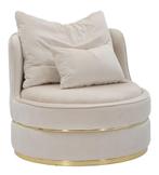 FAUTEUIL PARIJS SPACE CREMA/GOUD CM Ø 84X72, Huis en Inrichting, Fauteuils, Ophalen of Verzenden, Nieuw