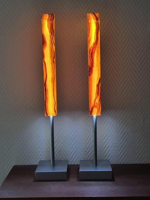 Bram Art & Design - van den Brink - Lamp (2) - Hout - Light, Antiek en Kunst, Antiek | Lampen