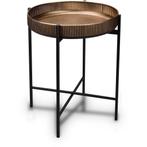 Bijzettafel - Livion Caly - Rond - 48cm - Goud/Zwart -, Huis en Inrichting, Tafels | Eettafels, Ophalen of Verzenden, Nieuw, Metaal