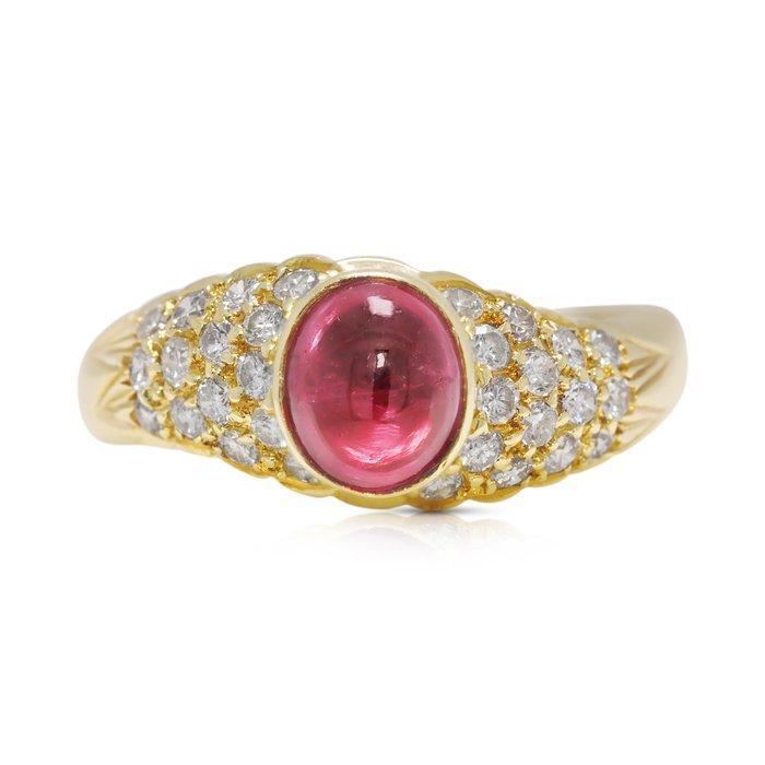 Ring - 18 karaat Geel goud - 1.00ct. tw. Toermalijn -, Sieraden, Tassen en Uiterlijk, Ringen