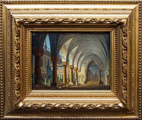Franse school (XIX) - Chiostro certosino, Antiek en Kunst, Kunst | Schilderijen | Klassiek
