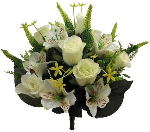 Zijden boeket rozen en alstroemeria mixed astilbe, Huis en Inrichting, Woonaccessoires | Kunstplanten en Kunstbloemen, Nieuw, Ophalen of Verzenden