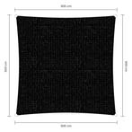 Vierkante schaduwdoek - Zwart - Waterdoorlatend - 5,0 x 5,0, Nieuw, Ophalen of Verzenden