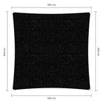 Vierkante schaduwdoek - Zwart - Waterdoorlatend - 5,0 x 5,0, Tuin en Terras, Schaduwdoeken, Ophalen of Verzenden, Nieuw
