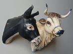 Beeldje - Teste di bovino e asino (2) - Terracotta, Antiek en Kunst