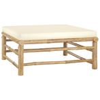 vidaXL 6-delige Loungeset met crèmewitte kussens bamboe, Tuin en Terras, Verzenden, Nieuw, Hout, Loungeset