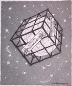 De waanzinnig geworden planeet op spotprent (lijst optie), Verzenden