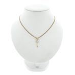 Bicolor gouden hanger van een sleutel met zirconia, Ophalen of Verzenden, Gebruikt, Goud, Overige merken