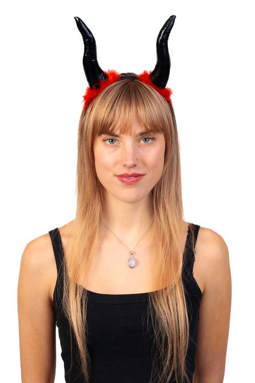 Haarband Hoorns Zwart Rood Dons Duivel Diadeem Halloween Dui, Kleding | Dames, Carnavalskleding en Feestkleding, Accessoires, Nieuw