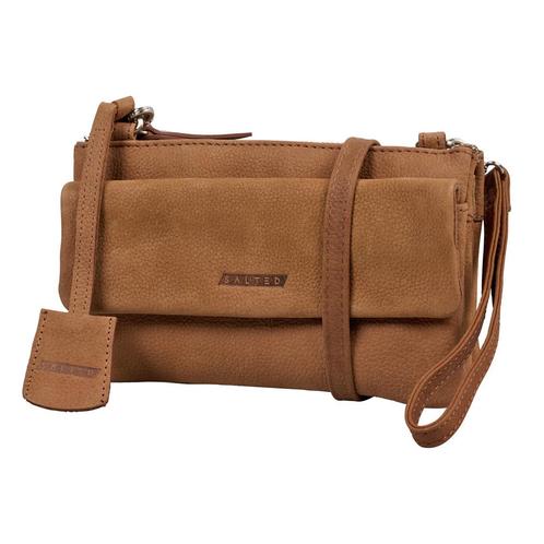 Salted Leren Dames Schoudertasje Minibag - Nubuck - Cognac, Sieraden, Tassen en Uiterlijk, Tassen | Schoudertassen, Bruin, Nieuw