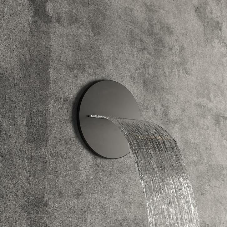 Cascade Salenzi Giro Inbouw Watervaluitloop Mat Zwart, Doe-het-zelf en Verbouw, Sanitair, Kraan, Nieuw, Ophalen of Verzenden