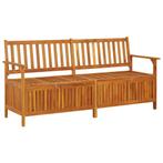 vidaXL Opbergbankje met kussen 170 cm massief acaciahout, Verzenden, Nieuw, Hout