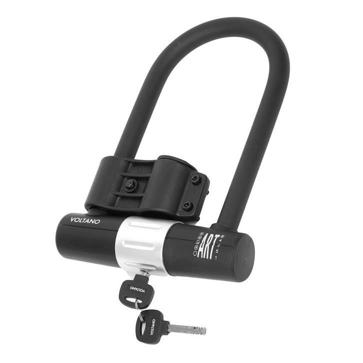 Voltano Beugelslot ART4 - Zwart - Gratis Framehouder - 180 x, Fietsen en Brommers, Fietsaccessoires | Fietssloten, Nieuw, Verzenden