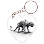 Sleutelhanger hartje 5x5cm - Kameleon Mechanisch Steampunk N, Verzamelen, Sleutelhangers, Ophalen of Verzenden, Nieuw
