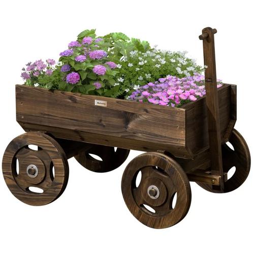 TRUUSK Hoogslaper In Houten Wagendesign, Vuurvast, Verplaats, Tuin en Terras, Bloembakken en Plantenbakken, Nieuw, Verzenden