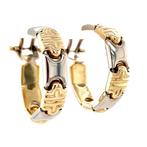 Gouden oorringen bicolour 14 krt, Sieraden, Tassen en Uiterlijk, Oorbellen, Verzenden, Zo goed als nieuw, Goud, Goud