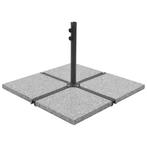 vidaXL Parasolvoetplaten 4 st vierkant 100 kg grijs graniet, Verzenden, Nieuw, Minder dan 1 meter, Parasolvoet