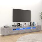 vidaXL Tv-meubel met LED-verlichting 260x35x40 cm betongrijs, Verzenden, Nieuw, 50 tot 100 cm, Minder dan 100 cm