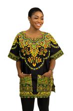 Zwart Dashiki Shirt / Dashiki Jurk - Afrikaans shirt - Unise, Ophalen of Verzenden, Nieuw