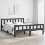 vidaXL Bedframe massief hout grijs 120x200 cm, Verzenden, Nieuw, Twijfelaar, 120 cm