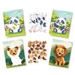 Knutselset - Panda & Leeuw - 2 Kaarten - Stickers Plakken op, Hobby en Vrije tijd, Knutselen, Ophalen of Verzenden, Nieuw
