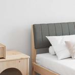 vidaXL Gestoffeerd hoofdbord Donkergrijs 180 cm Massief, Verzenden, Nieuw, Bruin, Hout