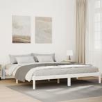 vidaXL Bedframe extra lang zonder matras grenenhout wit, Huis en Inrichting, Slaapkamer | Bedden, Verzenden, Wit, Hout, Nieuw