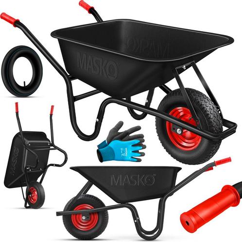 MASKO® Kruiwagen 100L met Luchtbanden max. 250kg laadvermoge, Doe-het-zelf en Verbouw, Gereedschapskisten, Nieuw, Verzenden